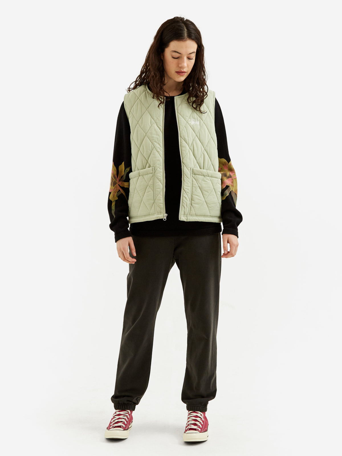 STUSSY DIAMOND QUILTED VEST 送料無料カード決済可能 - トップス