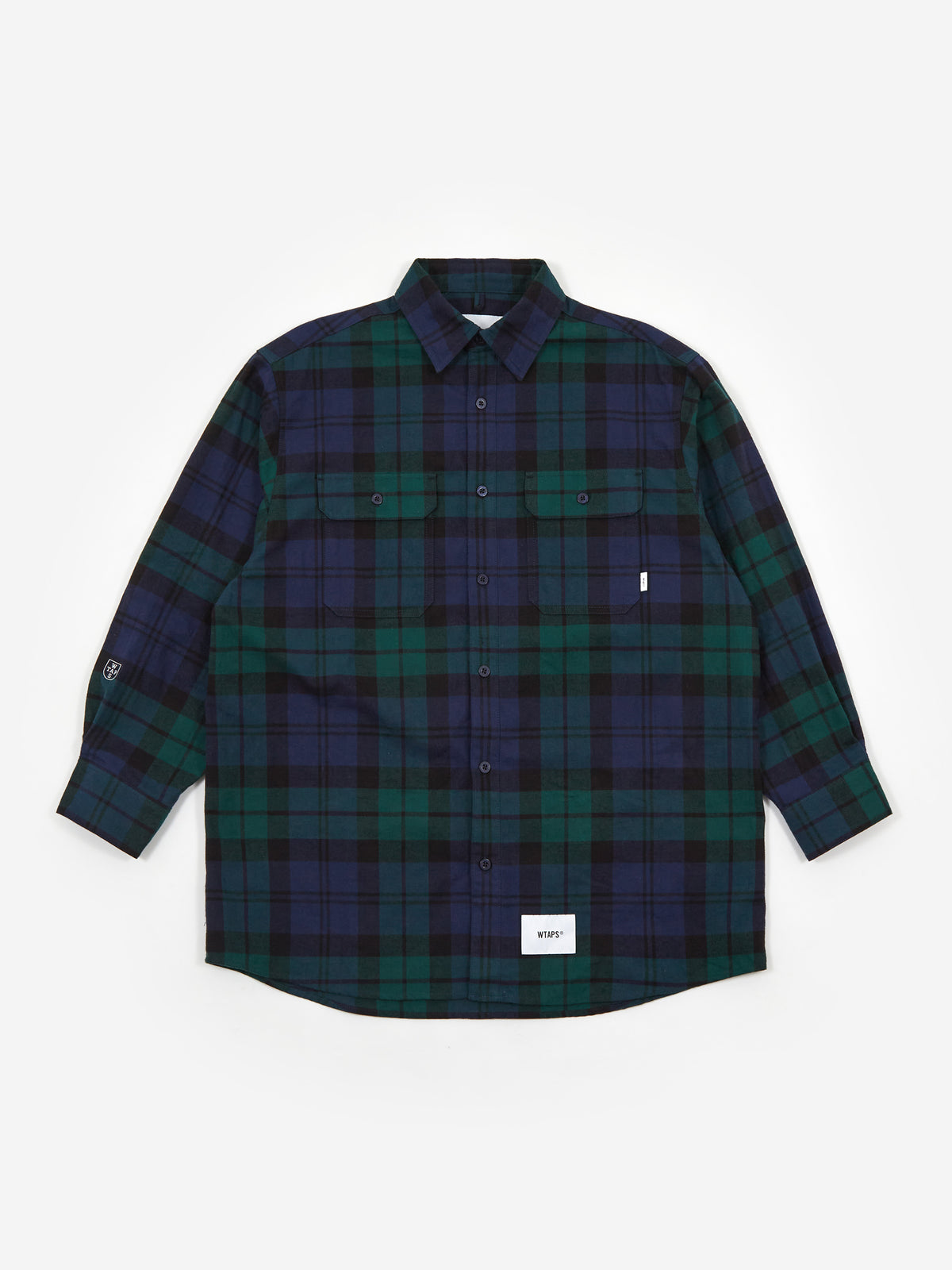 WTAPS Deck / LS / Cotton. Flannel. Textile. Crest - Green WTAPS